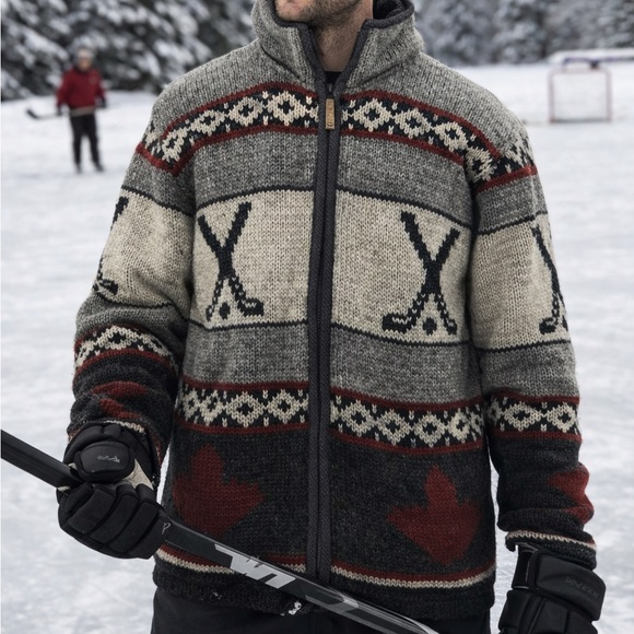 Ark Imports Other - 🏑ARK Imports 100% Wool Fleece-Lined Nordic Full-Zip Sweater Jacket – Size Large